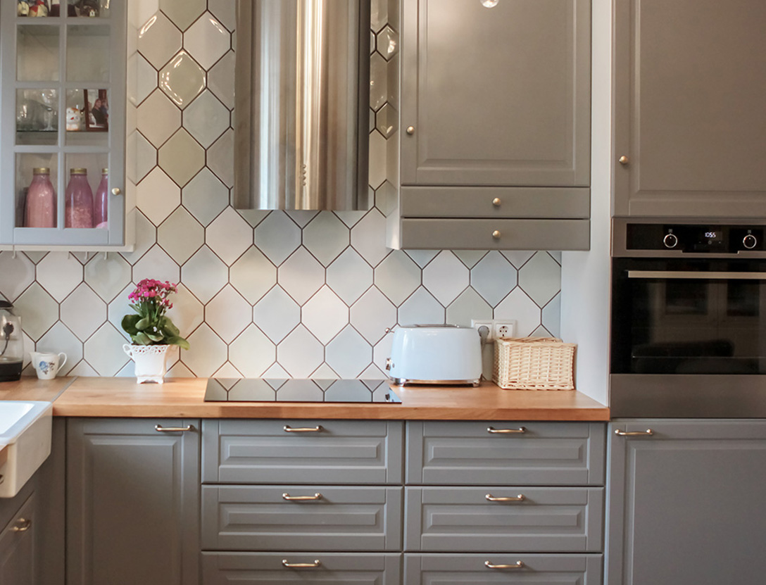 light grey color for kitchen cabinet